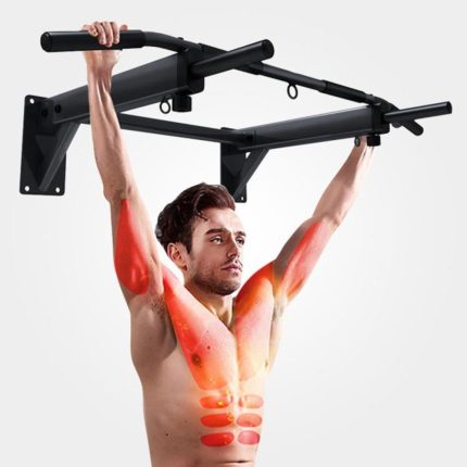 Wall Mounted Pull Up Chin Up Bar Black