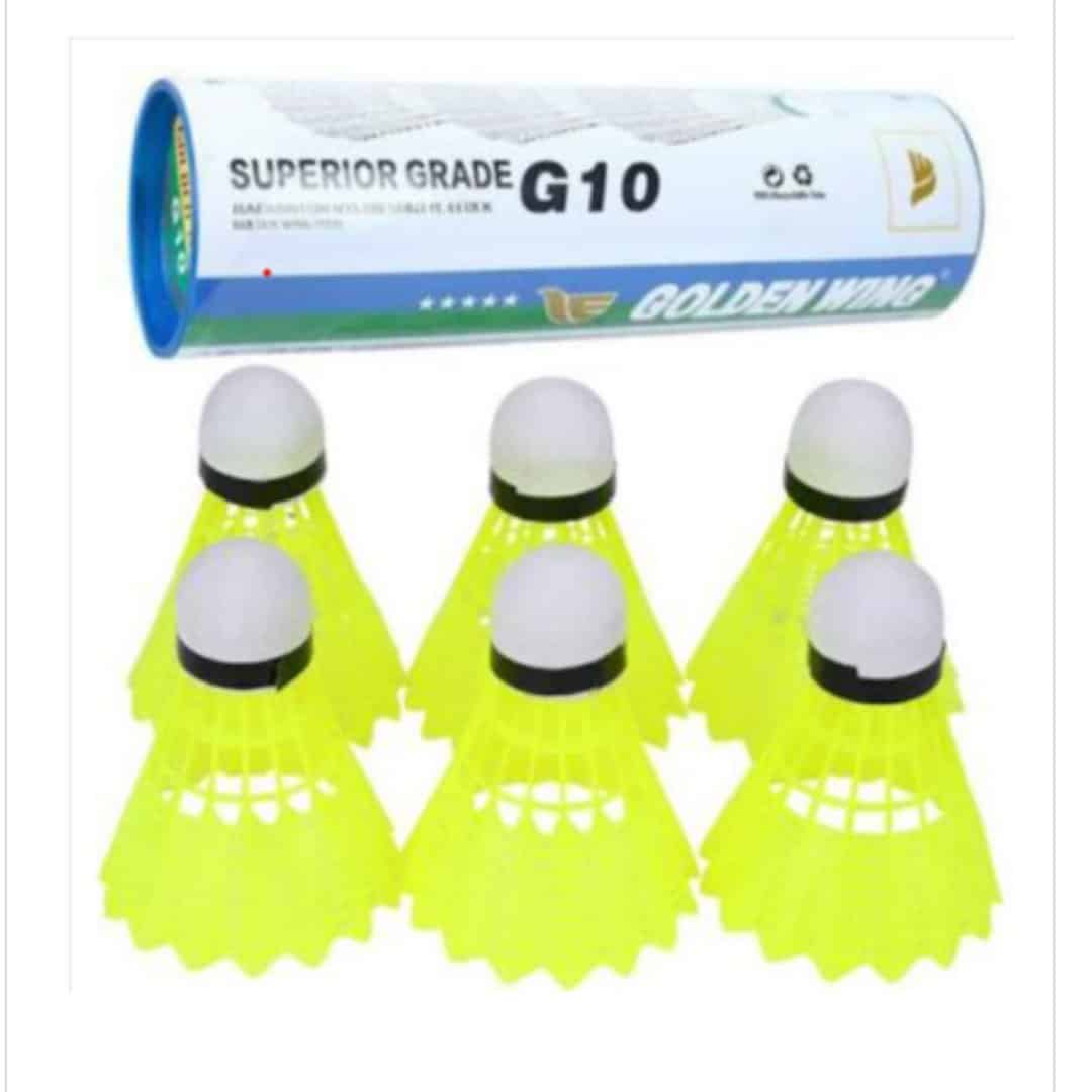 2026/01/51933.jpg Golden Wing badminton shuttlecock Bangladesh 6pcs nylon birdie G10 yellow