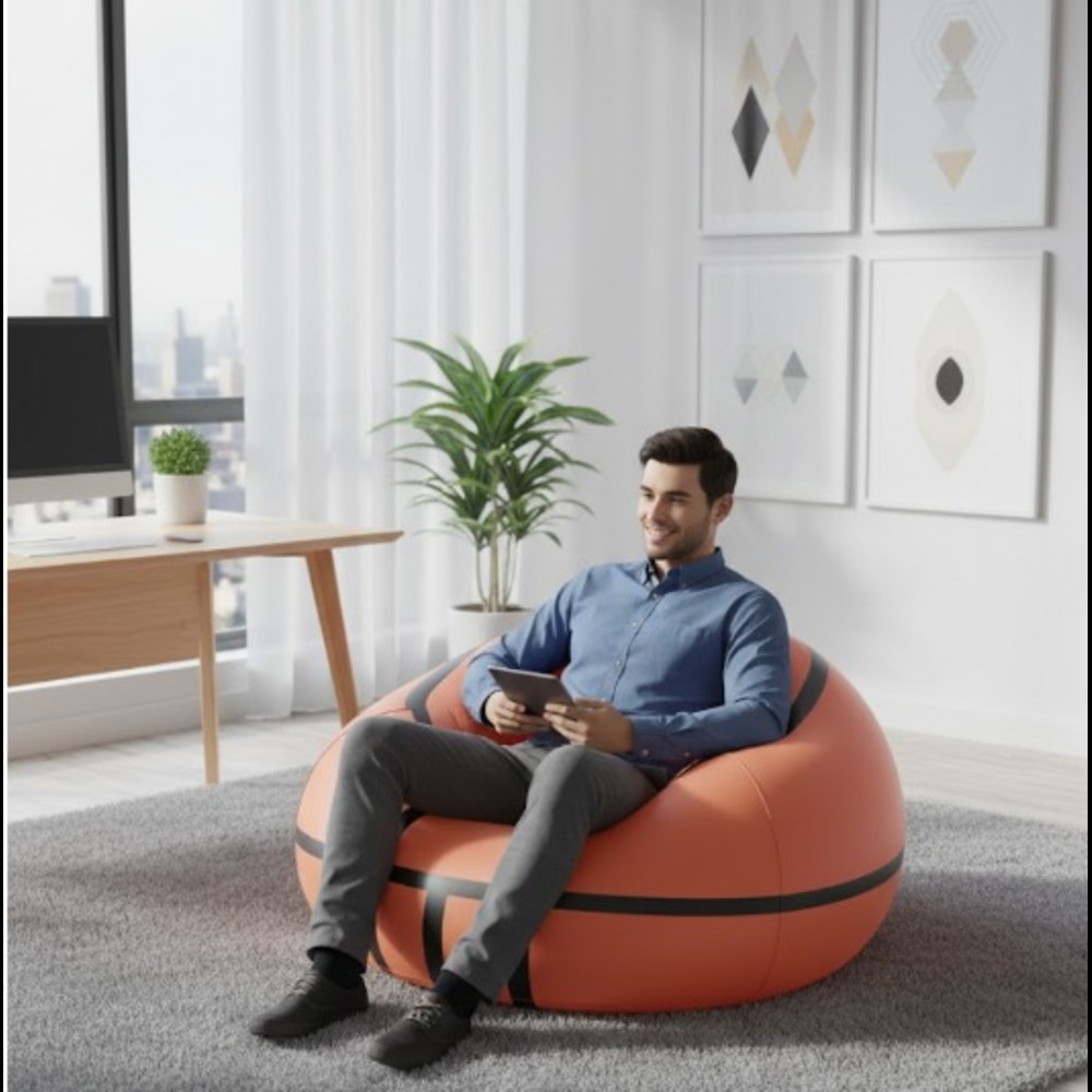 Basketball Bean Bag Chair – বাস্কেটবল বিন ব্যাগ সোফা চেয়ার.jpg basketball bean bag chair Bangladesh sporty sofa home decor